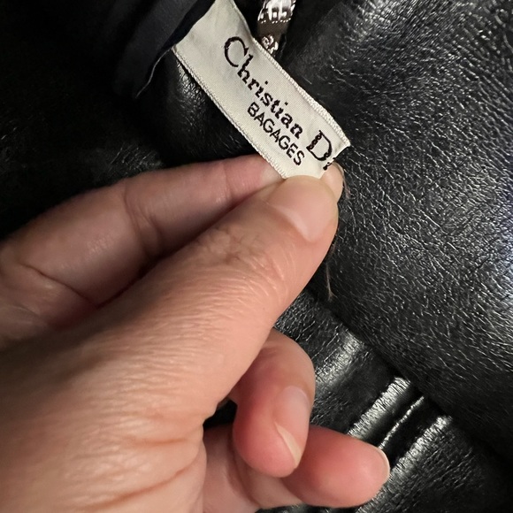 Dior vintage trotter Boston bag with leather lining. Dark blue. Made in France - Picture 7 of 10